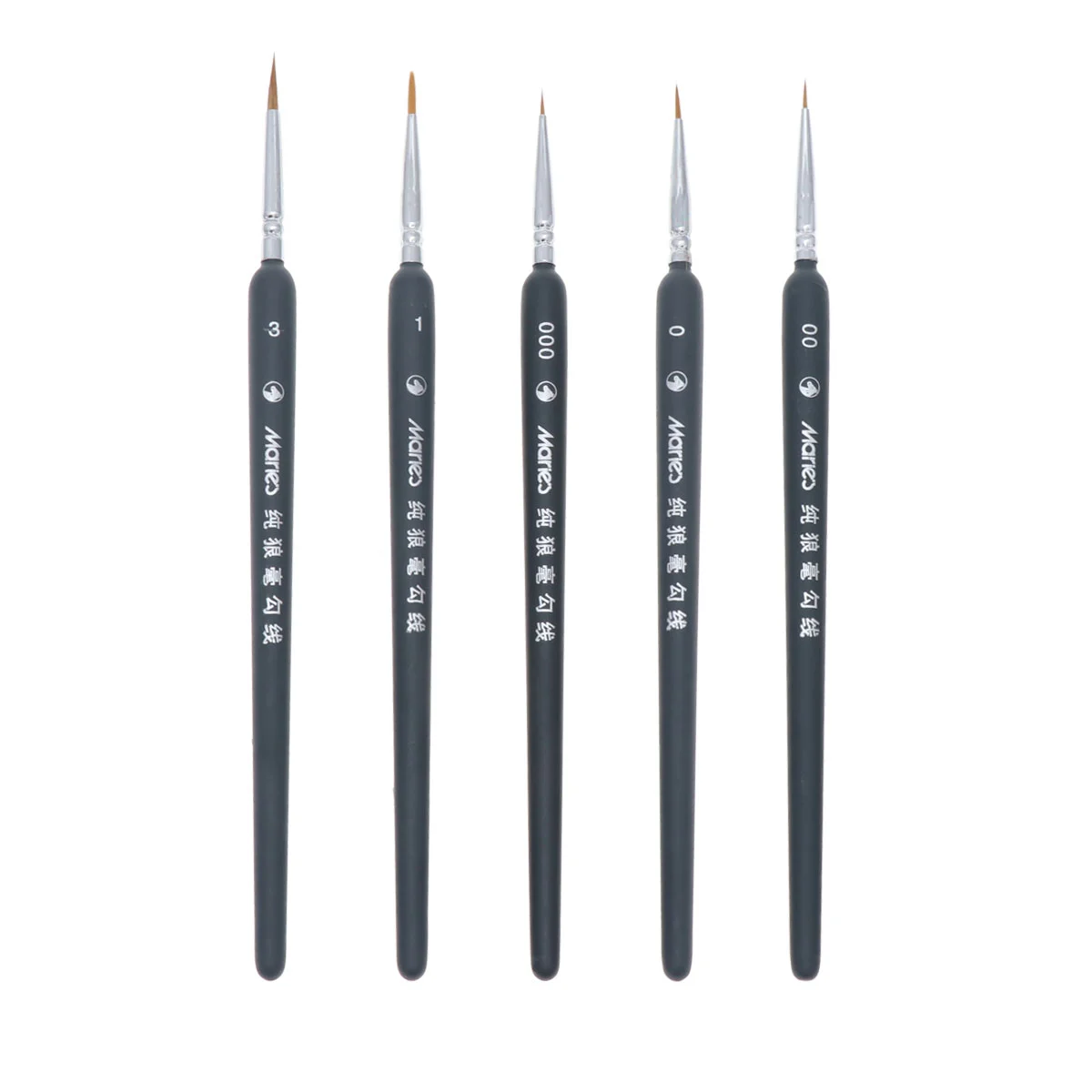 

5pcs Professional Wolf Fine Tip Nylon Hair Detail Paint Brush Set Fine Detailing Painting Drawing (000+00+0+1+3)