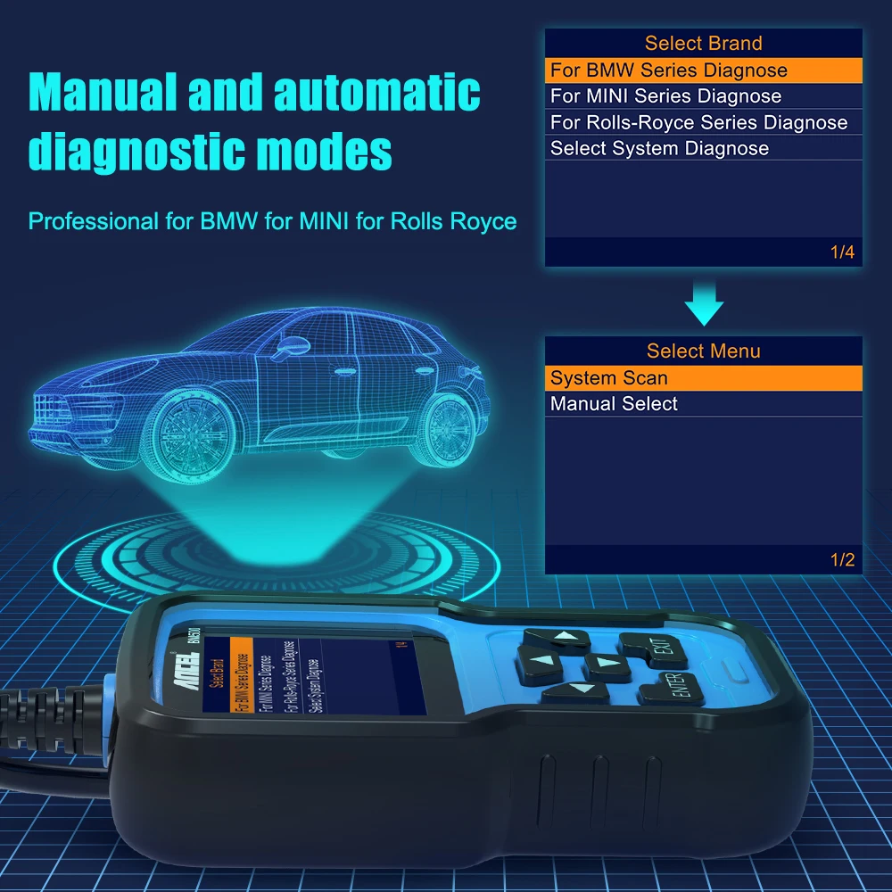 ANCEL BM700 OBD2 Scanner Full System Diagnostic Tool Injector Coding EPB SAS Airbag ABS Oil Reset Automotive Code Reader For BMW