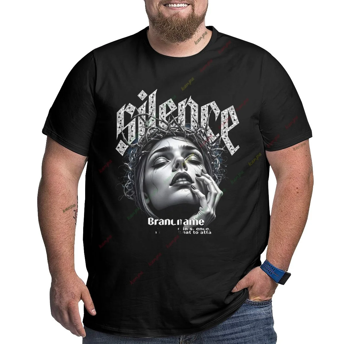 American Retro Depraved Angel Fashion Loose Short-sleeved Men Street Hip-hop Harajuku Casual Oversized T-shirt Black 6xl 5xl 4xl