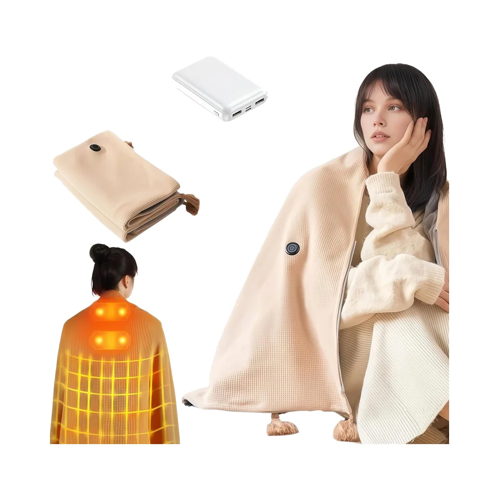 

Portable heated shawl, cordless heated blanket heated shawl, suitable for women