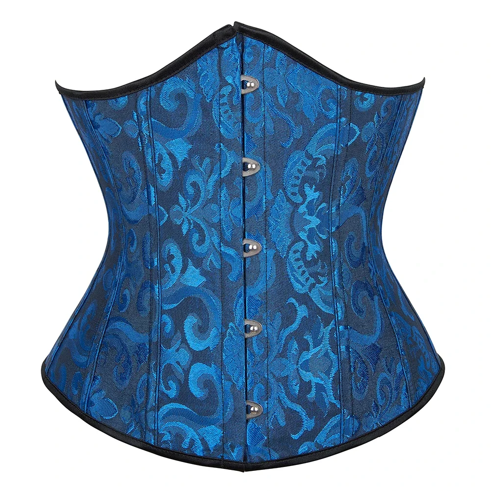 Vintage Jacquard Underbust Corset Top for Women Plastic Boned Slimming Shaperwear Waist Trainer Gothic Bustier Corselet