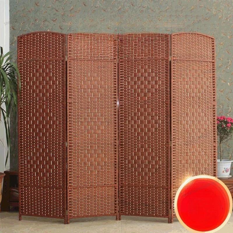 For Single-sided Living Room Modern Simple Partition Screen, Vertical Strip Screen Office Fabric Folding Screen Tea Ceremony