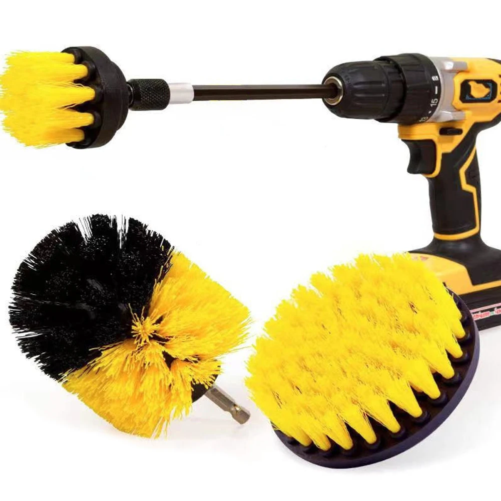 3Pcs Drill Brush Attachment Set Electric Drill Brush Grout Power Drills Scrubber Cleaning Brush for Car Grout Tub Shower Kitchen