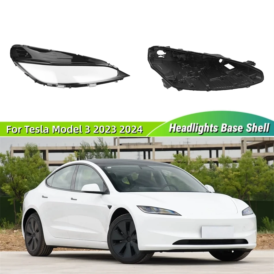 

For Tesla Model 3 2023 2024 Car Accessories Base Head Lamp Shell Headlight Back Housing Holder Auto Shell Cover