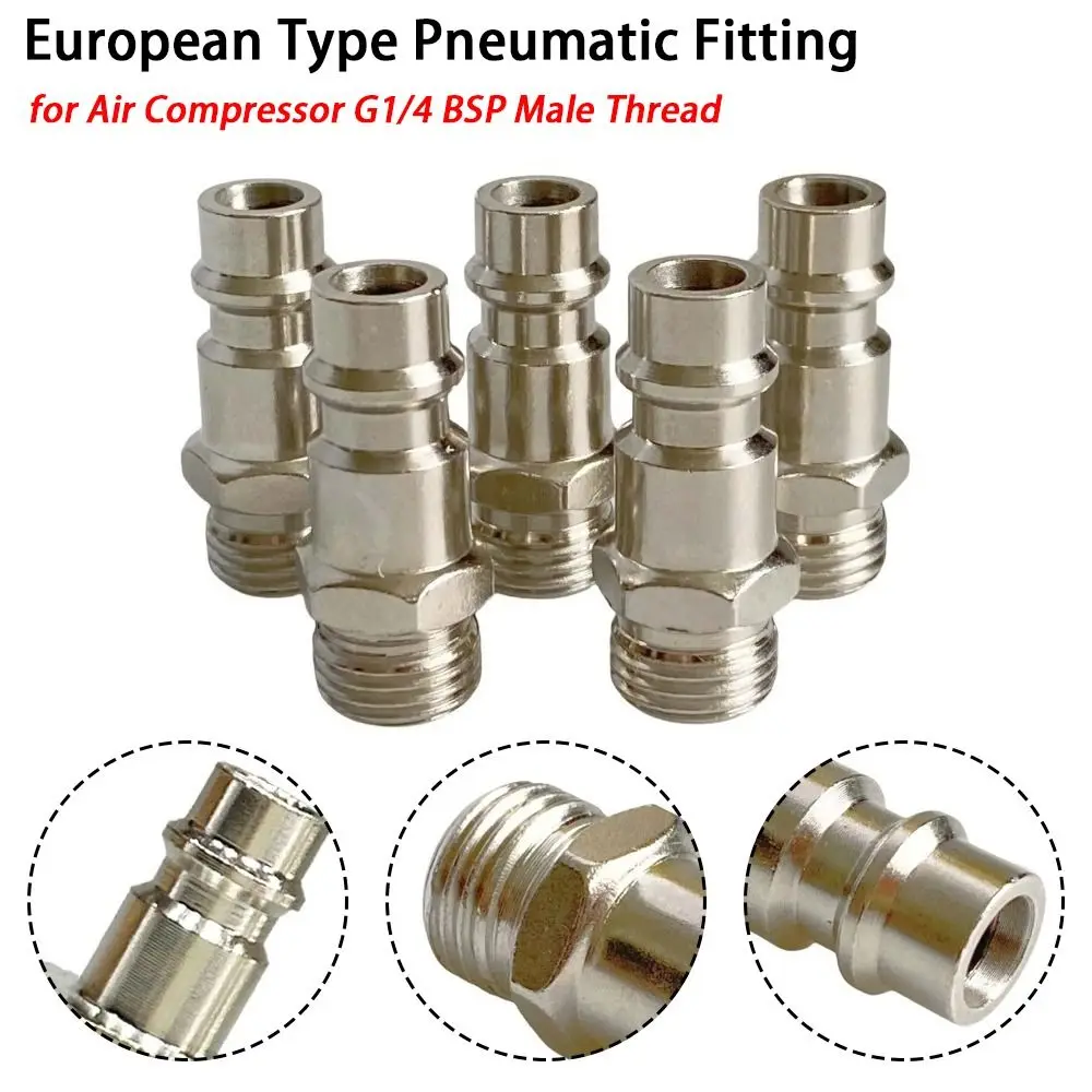 G1/4 Thread Pneumatic Fitting Male Thread Quick Connect European Standard Coupler Compressor Accessory for Air Compressor