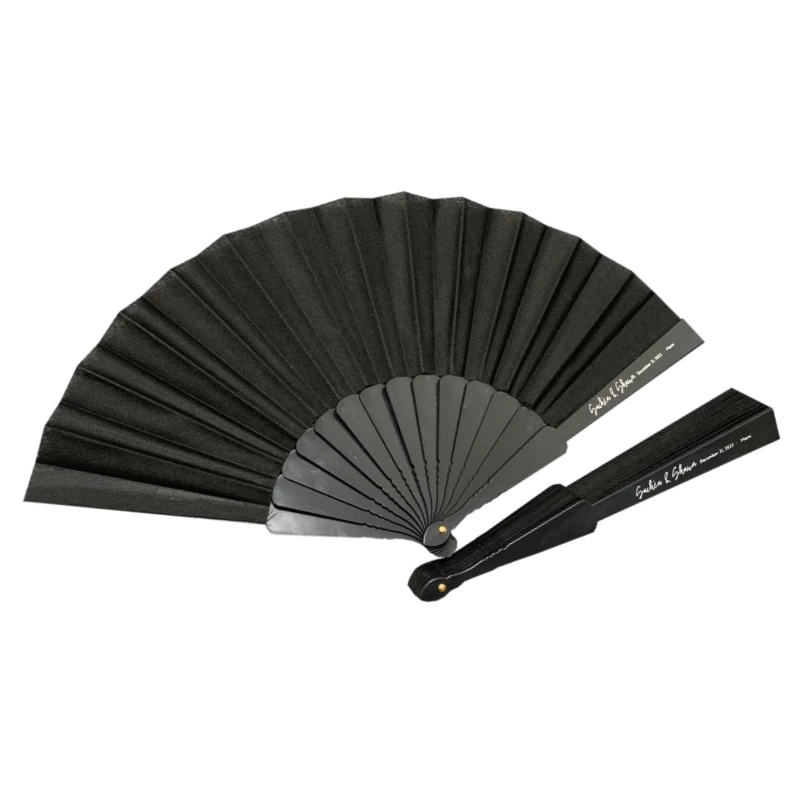 

80PCS Personalized Plastic Folding Fan For Wedding and Hot Dance Performance Customized With Names and Date in Assorted Colors