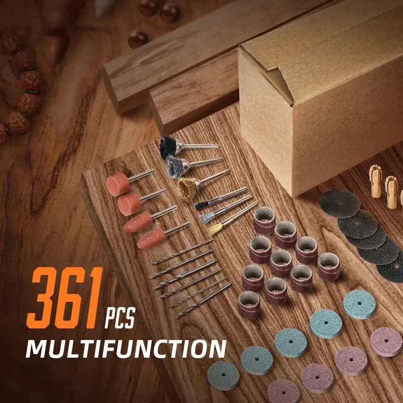 

361 шт./лот, набор аксессуаров для вращающихся инструментов Dremel, подходит для дрели Dremel, шлифования, полировки, аксессуаров Dremel