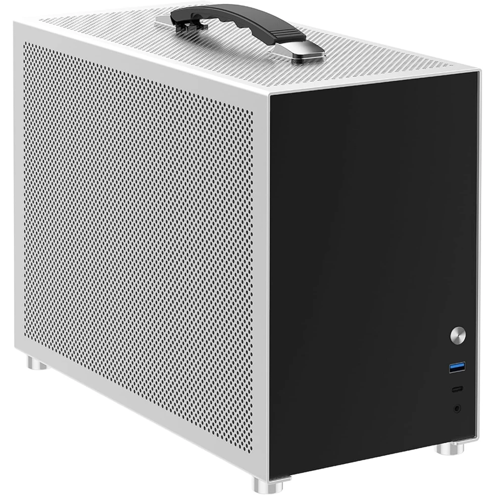 D3 Aluminum Mini ITX Computer Case, ATX Power Supply, 280mm Water Cooling Compatible, Compact Small Form Factor Desktop PC Case