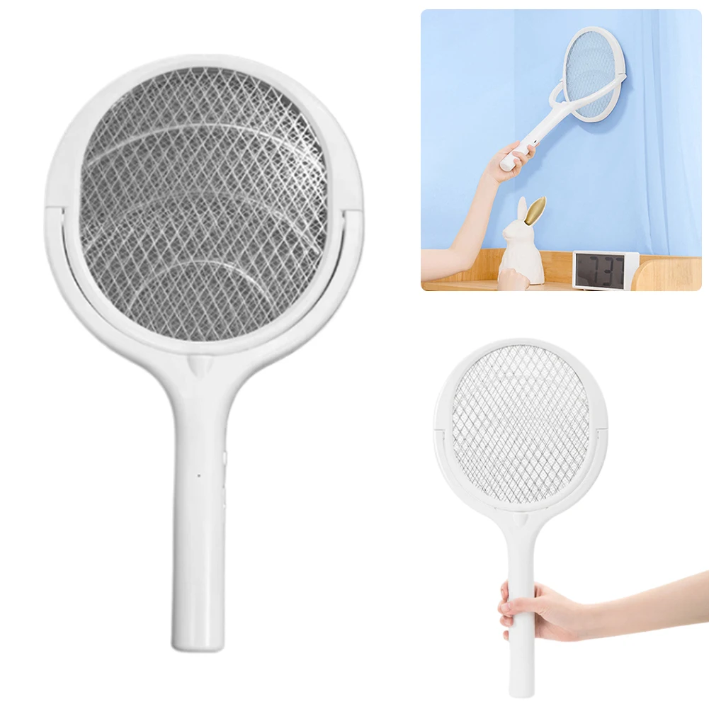 Rotating Head Fly Swatter Racket 5/6 in 1 Mosquito Killer with Telescopic Rod Electric Fly Swatter for Mosquito Fly Gnat Wasp