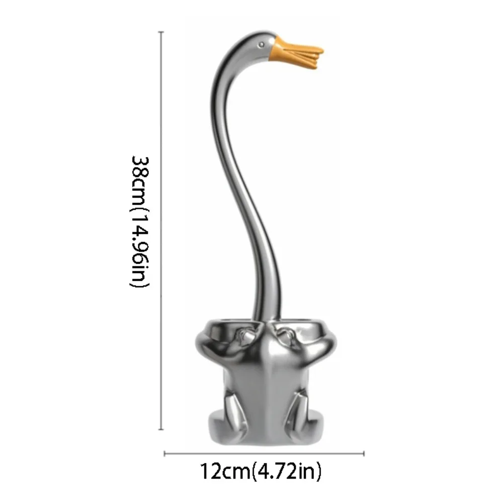 

Щетка для унитаза с длинной ручкой в форме животного, черная, компактная, из гигиеничных материалов, для чистки унитаза