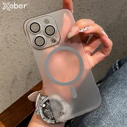 Ultra Thin Matte Frameless Magnetic Case For iPhone 16 15 14 13 12 Pro Max For Magsafe Wireless Charge Lens Protection Cover