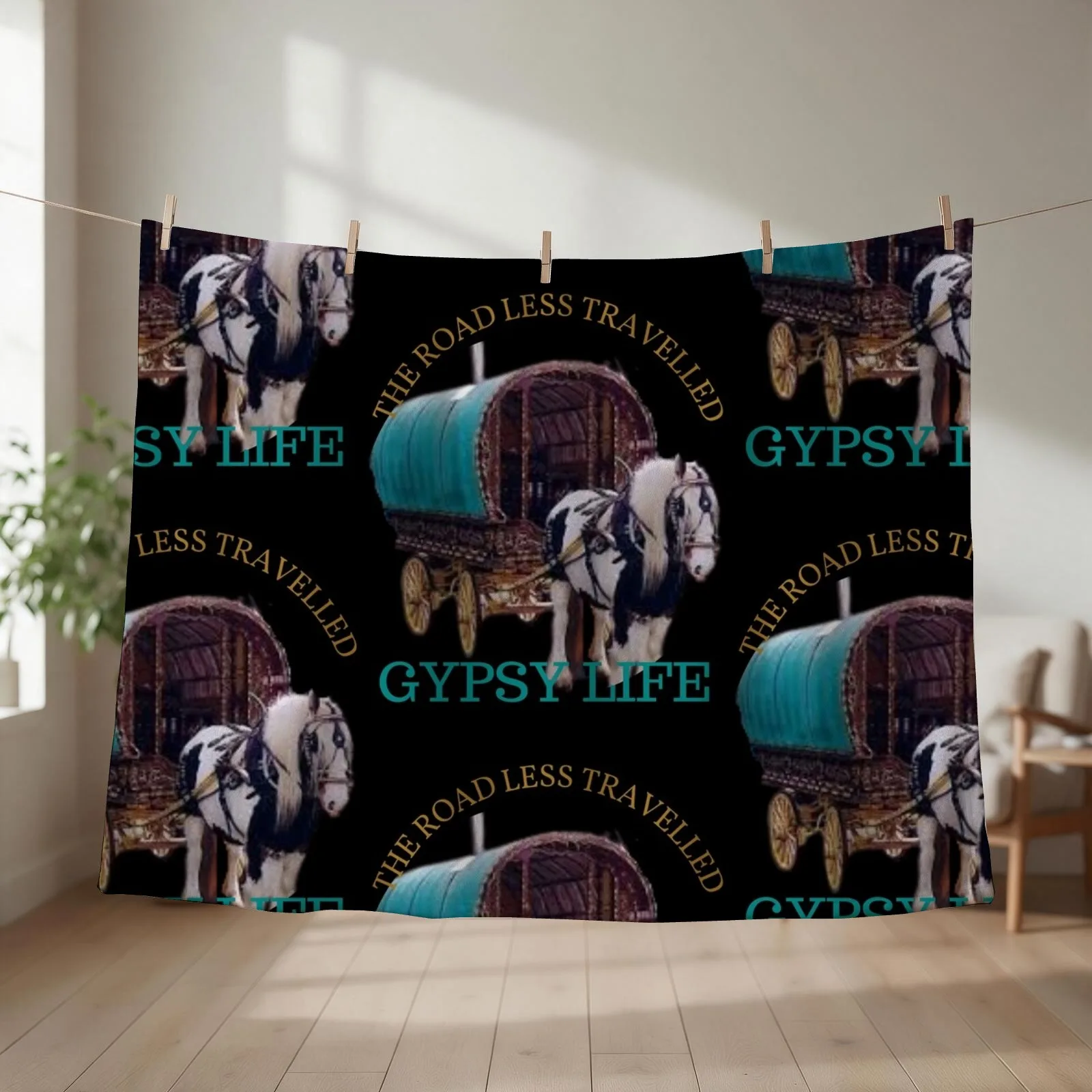 GYPSY CARAVAN , Throw Blanket Comforter Soft Plush Plaid Cute Plaid Furrys Blankets