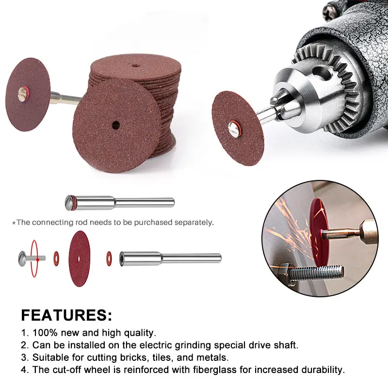 XCAN Resin Cut off Wheel Disc 150pcs 25mm Metal Cutting Disc for Dremel Rotary Tool Accessories Circular Saw Blade