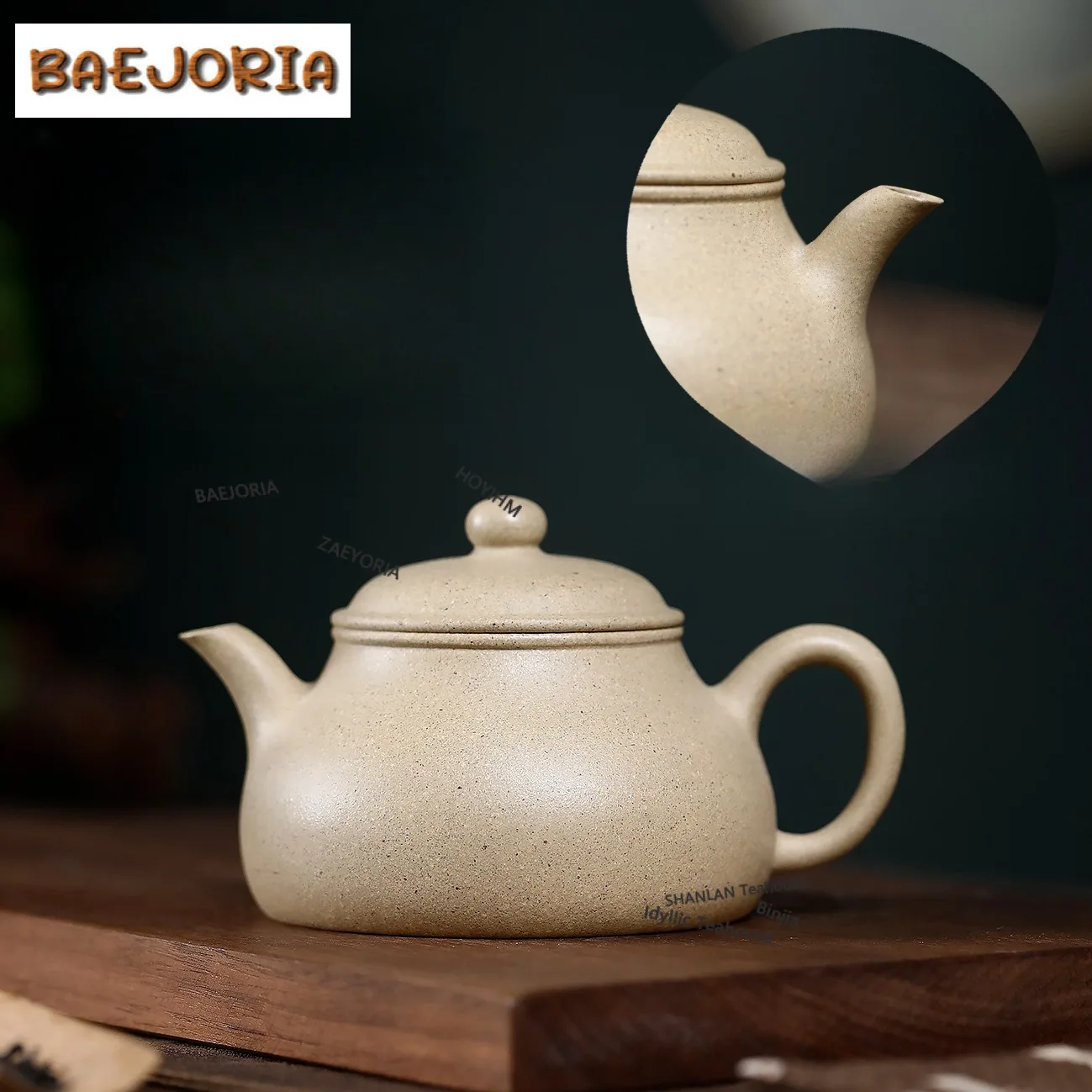190ml Retro Yixing Purple Clay Teapots Handmade Shadow Pot Raw Ore Benshan Green Mud Tea Soaking Kettle Zisha Tea Set Craft - view 2