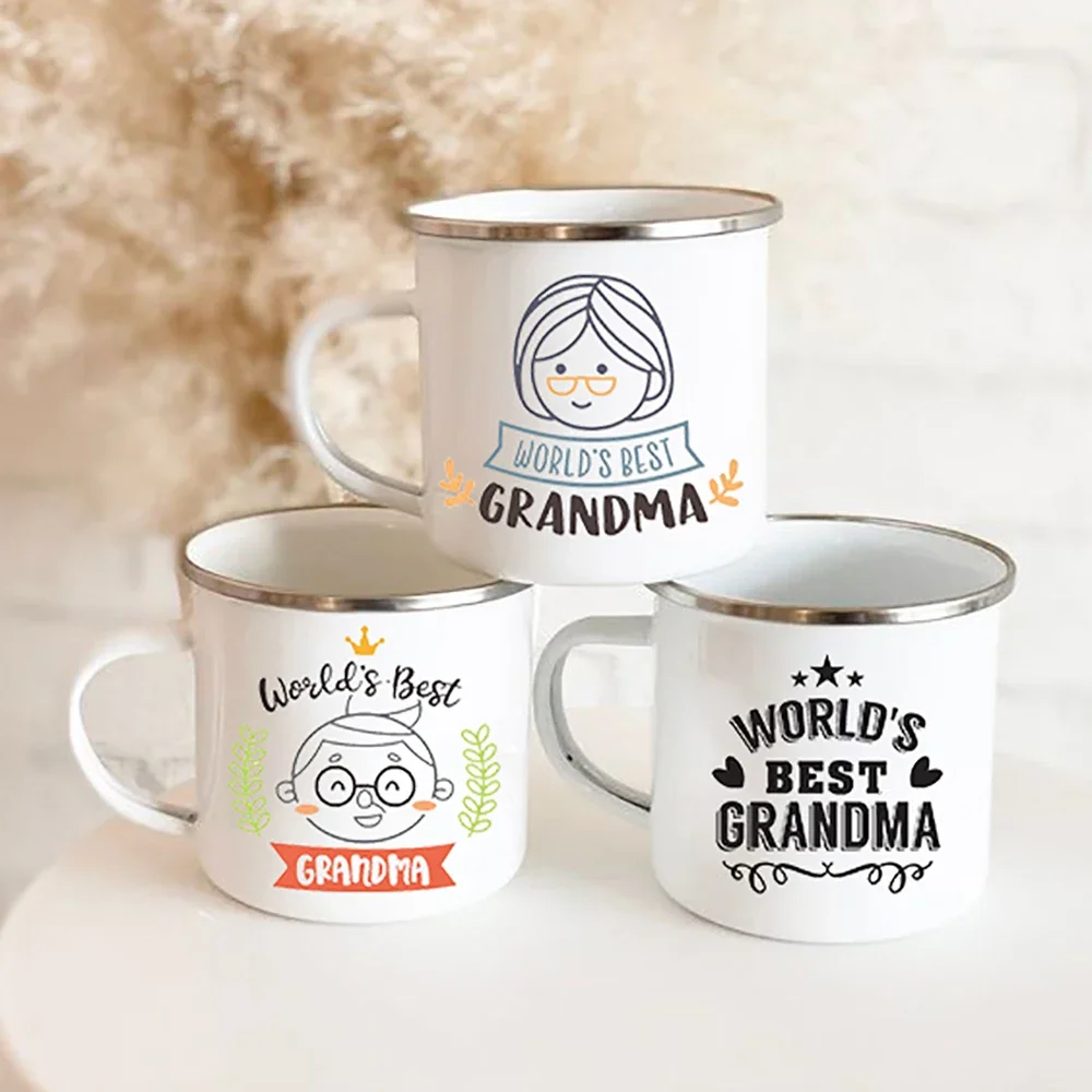 Mothers Day Gift For Grandmother Worlds Best Grandma coffee mug Grandma drink enamel mugs Granny Grandmother Birthday Gifts Mate