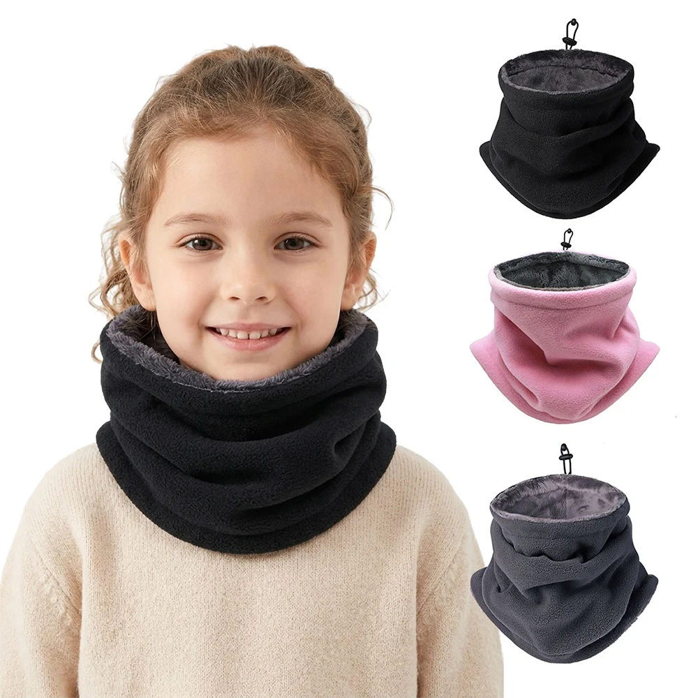 8-15T Winter Warm Plush Fleece Scarf for Boys Girls Women Men Outdoor Kids Neck Gaiter Women Collar Scarf Muffler