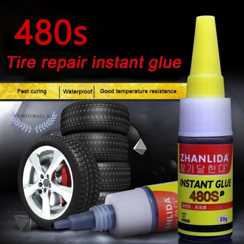 480s Car Wheel Tire Repair Instant Glue Mighty Seal Fast Black Glue Waterproof Auto Repair Sealant Tools