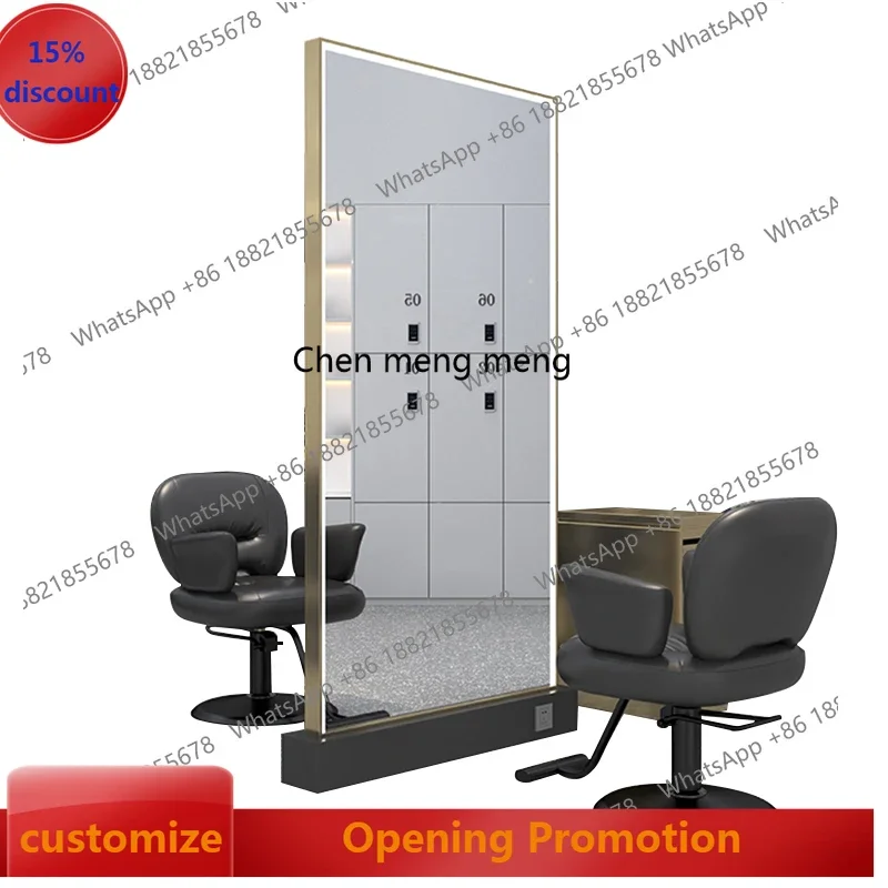 J8 haircut wall hanging hairdressing barber shop mirror table floor hair salon with light single and double sided g3