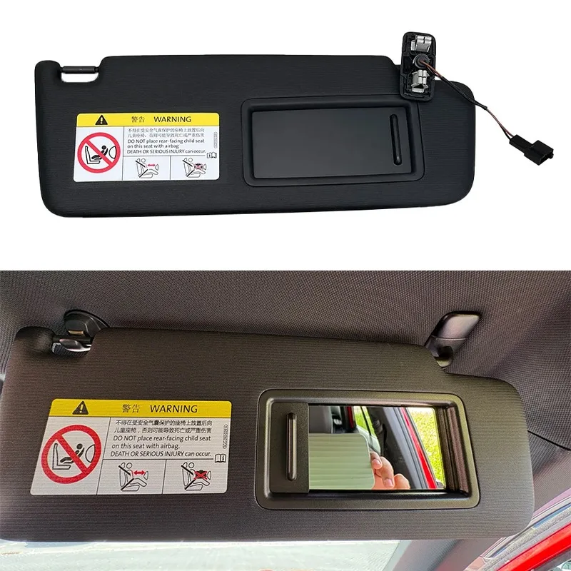 Black Front Sun Visor Panel With Makeup Mirror Sunshield 5GG857551 5GG857552 For VW Golf 7 MK7 2013-2021