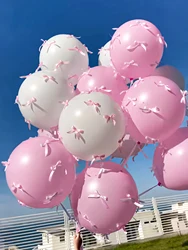 70/80pcs pink bow balloon set, birthday party, wedding, bridal shower, shower party, baby shower, family party supplies