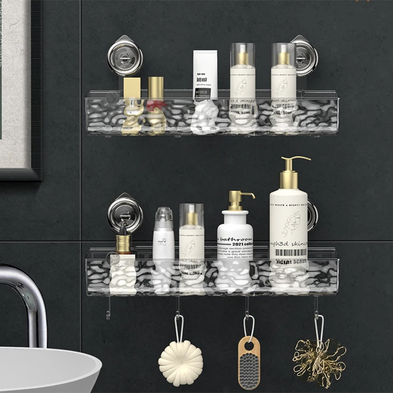 

Home Storage Organizer Shelf Decorative Easy Install Shower Room Suction Cup Bathroom Storage Shelf Basket