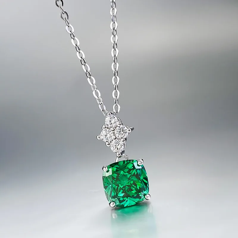 Jewelry European and American New Product Imported High Carbon Diamond 9 * 9mm Fat Square Emerald Diamond European and American