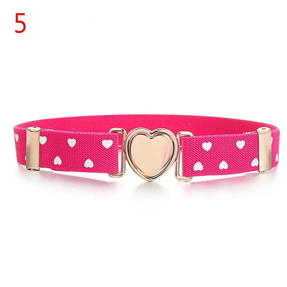 Fashion Adjustable Heart Belt Stretch Waist Belt Elastic Belts Girls Dresses