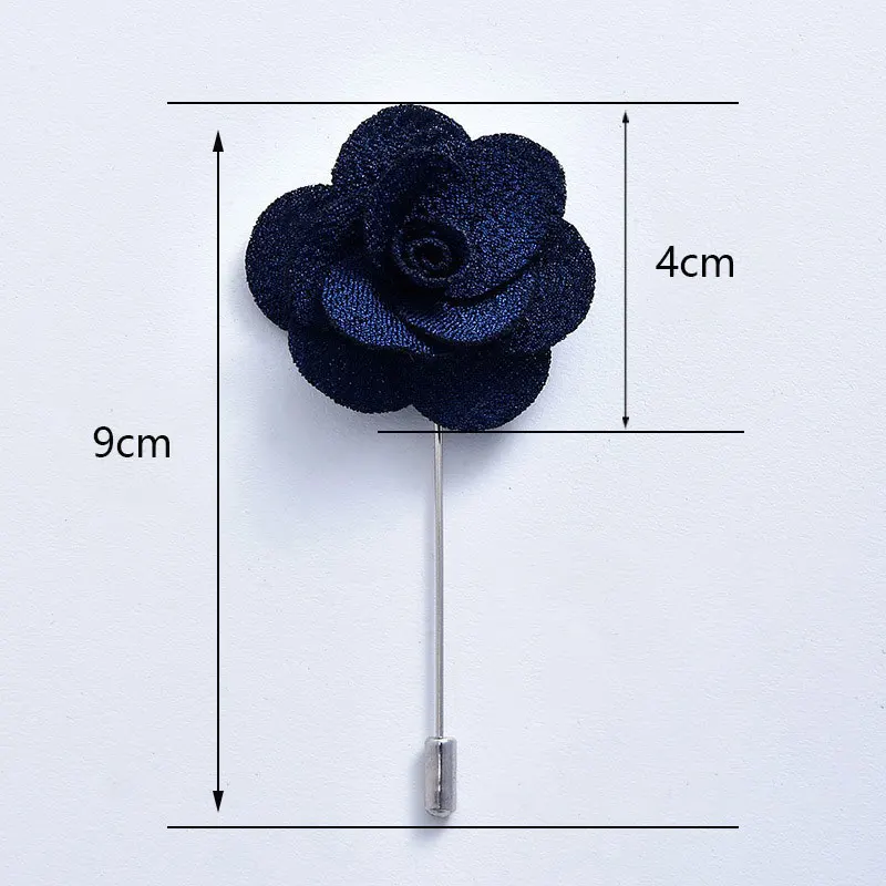 Boutonniere for Wedding Men Brooch Pins Groom Lapel Pins Camellia Flower Mensuit Buttonhole Brooch Marriage Party Accessories