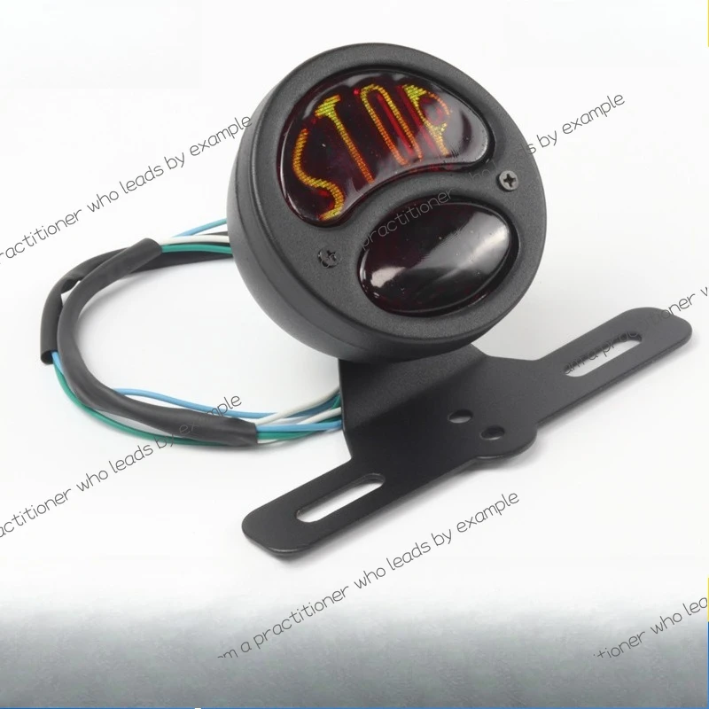 

Мотоцикл подходит для Harley Cruise Prince Stop Боковой задний фонарь, круглый стоп-сигнал Кофейный пост Противотуманный фонарь Выделите стоп-сигнал