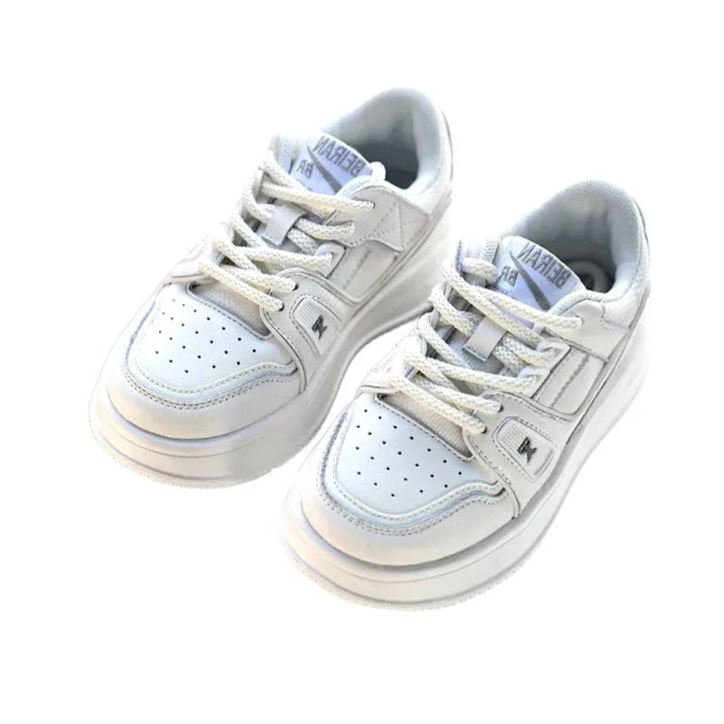 Girls' Spring 2026 New Korean Style Breathable Casual White Sneakers Soft Bottom Fashionable Board Shoes for Kids and Tweens view 5