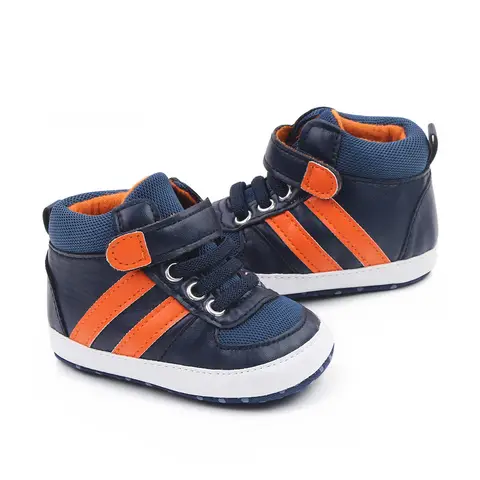 Star Two Striped PatchWork Baby Shoes For Boys Girls Hard Sole Shoes Spring Bebes Sneakers Toddler Newborn Shoes First Walker