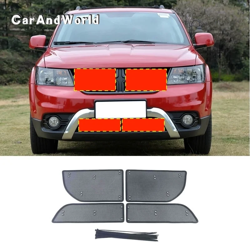

Stainless Middle Grilles Insert Screening Net Insect Protecte Guard Mesh Cover Car Accessory For Dodge jcuv / Journey 2013-2016