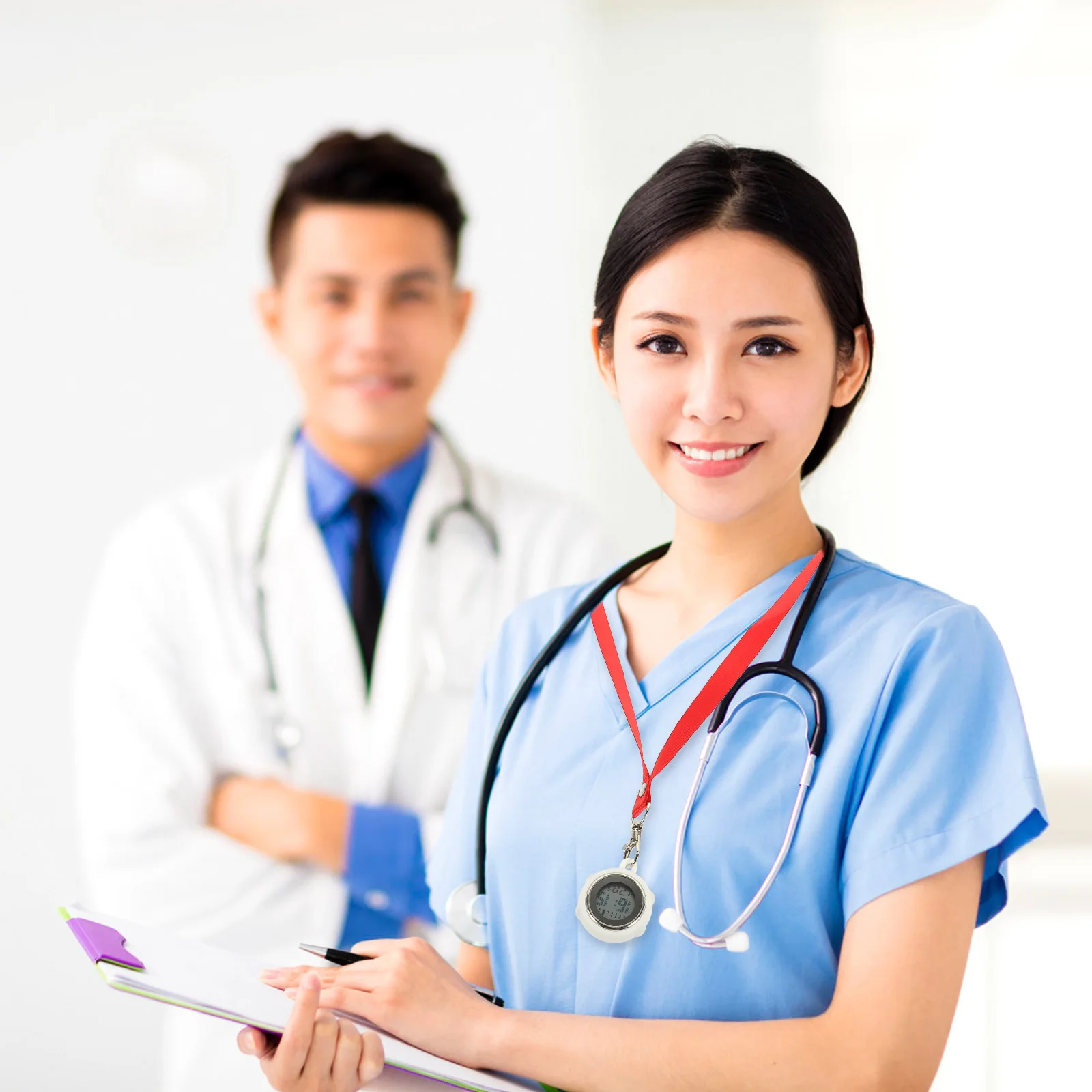 Key Buckle Pocket Watch Electronic Digital Nurse Watch Lightweight Precise Timing Medical Professional Gift for Doctors