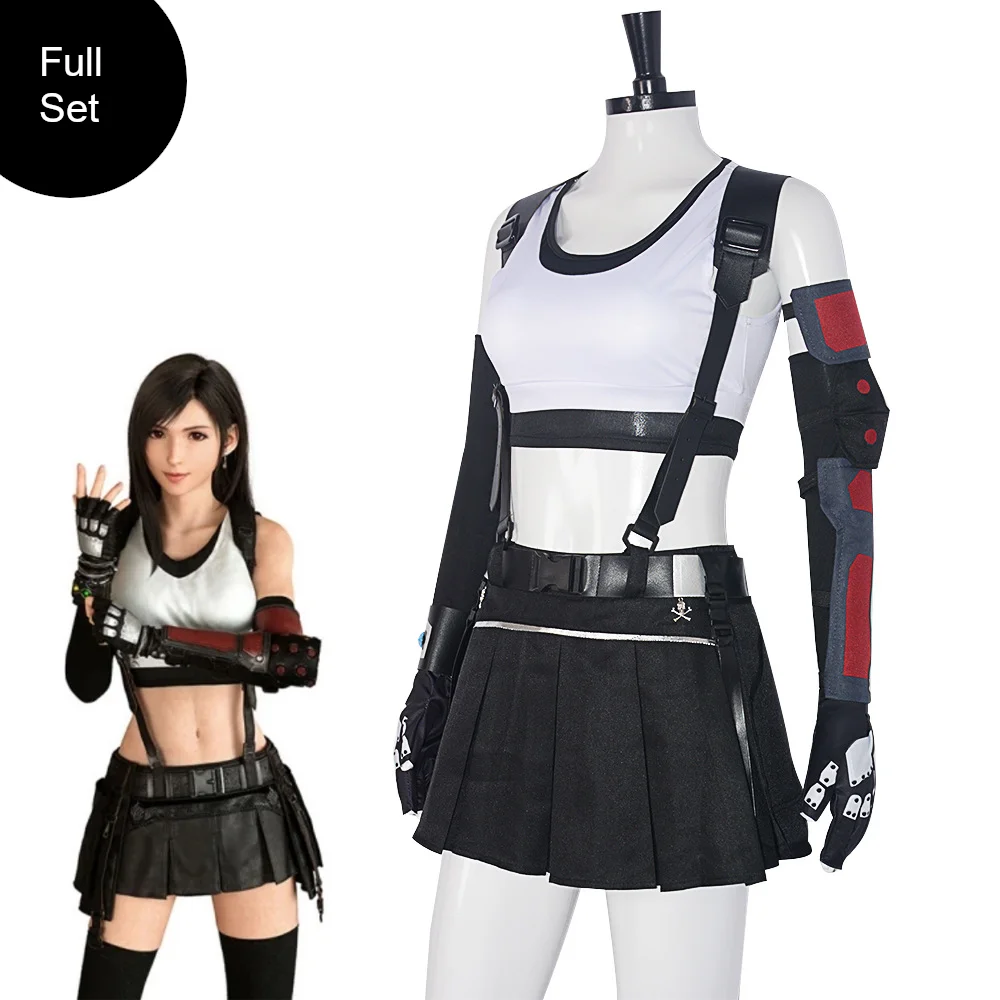 

Final Fantasy Tifa Lockhart Cosplay Costume FF7 Tifa Battle Uniform Cosplay Party Costume For Women