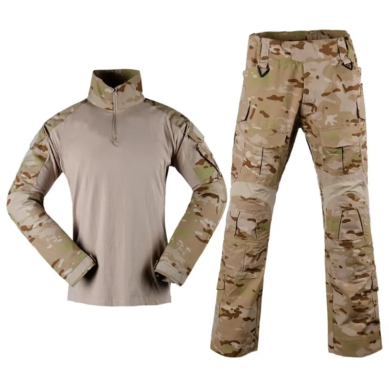 

Wear-resistant Light Hiking Training Tactical Camouflage Shirt Long Sleeve Pants Uniform Outdoor Safety Goods
