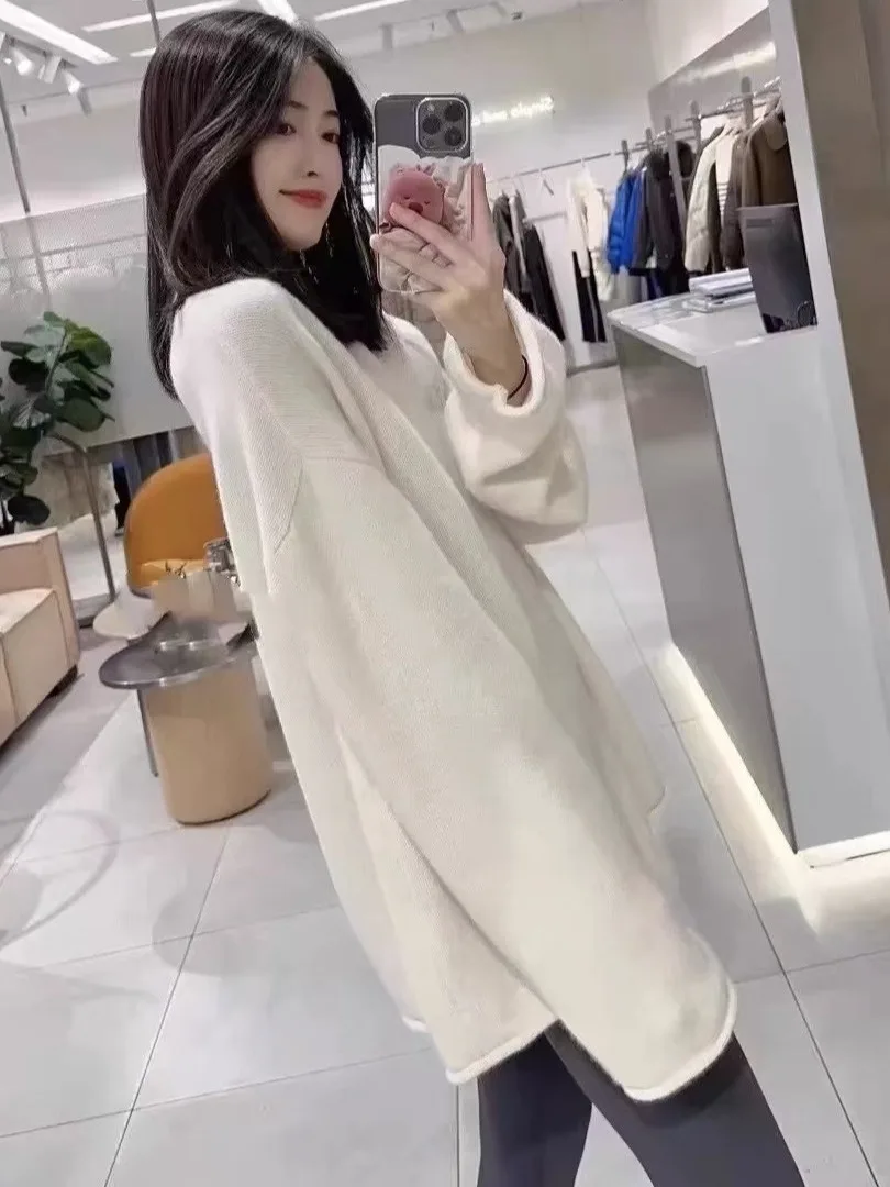 Novo Suéter de Tricô F Estilo Preguiçoso 2025, Csa de Camada Base ssa de Crimento Médio para Outono Inverno, ...