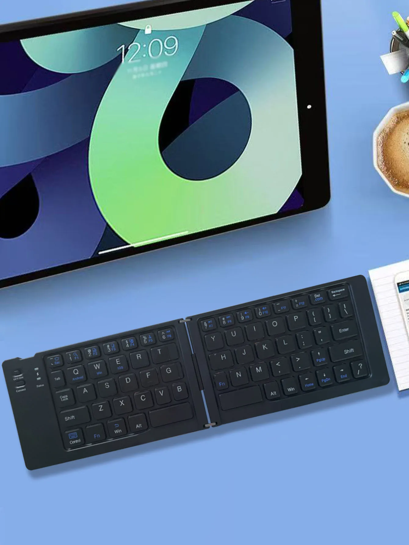 

Складная цифровая клавиатура, двухрежимная клавиатура Bluetooth 2.4G, подходит для планшетов