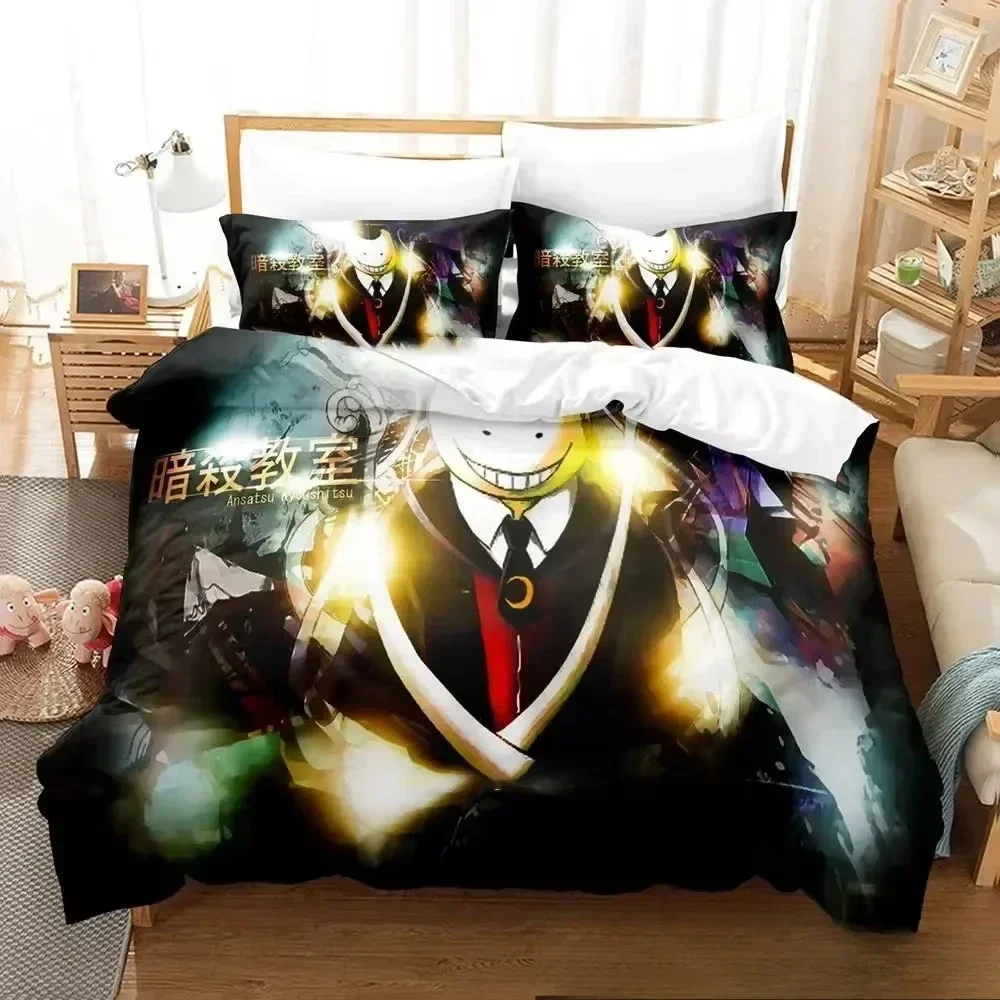 3D Print Anime Assassination Classroom Koro-sensei Comfortable Duvet Quilt Cover Pillowcase Bedding Set Decoration Home Textile