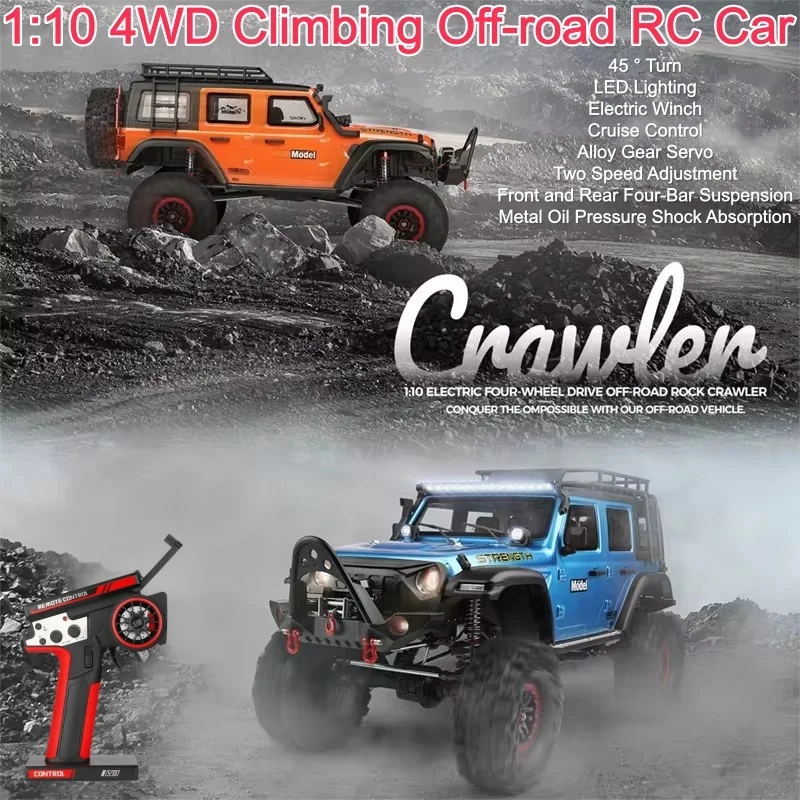 

57CM Large Size 1/10 Professional Off-road Rc Cars 4WD Climbing Car With Electric Winch Cruise Control Remote Control Car Toys