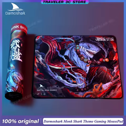 Darmoshark Monk Shark Theme Customized Gaming MousePad Valorant Non-slip mouse pad Edge Locking Process Gaming Feel Desk mat PC