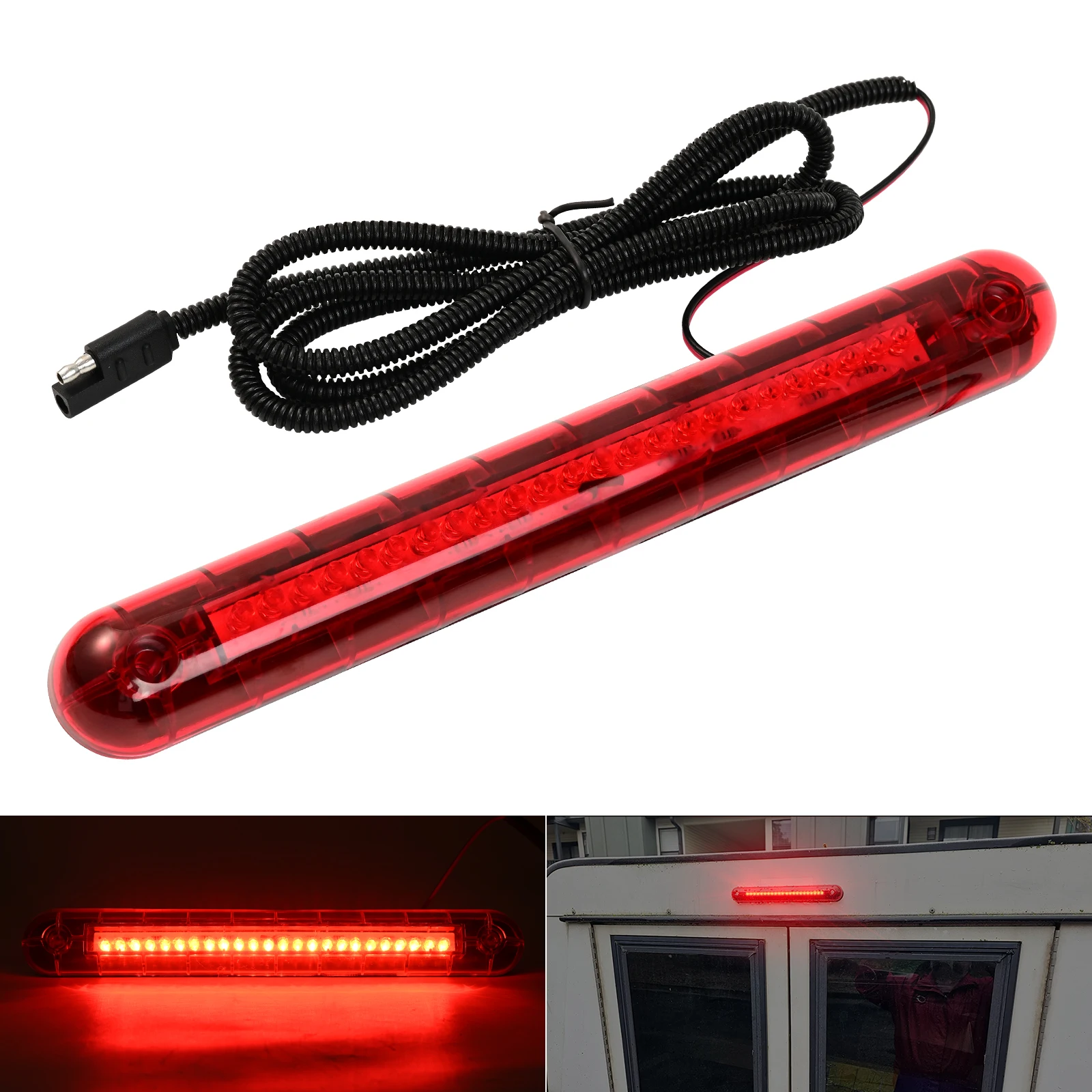 Universal LED 12V 3rd High Level Third Brake Stop Light Red For Holiday Rambler/Monaco/Roadmaster RV Motorhome Truck Pickup SUV