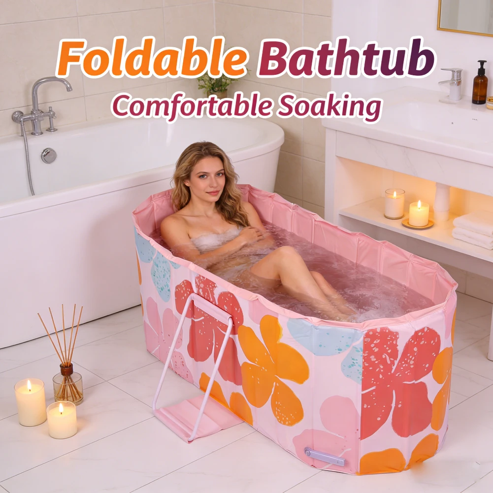

47 Inch Portable Bathtub 5-Layer Insulated Liner Inflation-free Bathtub for Athletes Adult Fo Home Indoor & Outdoor Showers