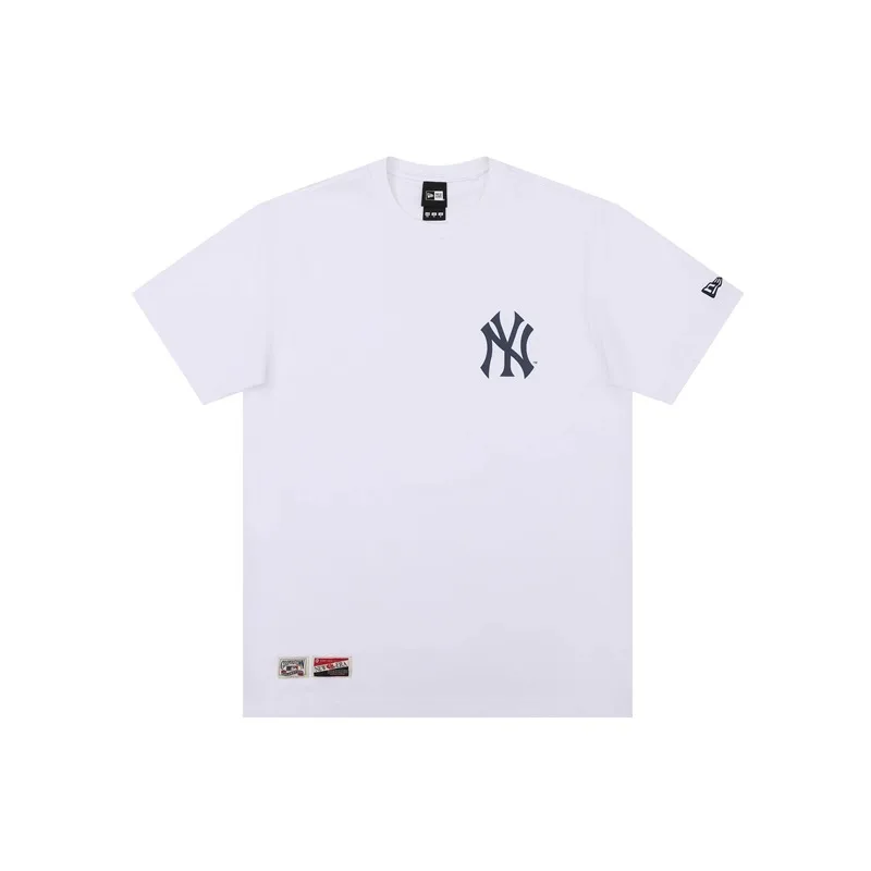 

New Era Mlb Series New York Yankees Letter Pentagram Print Round Neck Short-Sleeved T-Shirt, Same Style for Men and Women, White