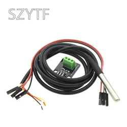 DS18B20 Temperatur Sensor Modul Kit Wasserdichte 100CM Digitale Sensor Kabel Edelstahl Sonde Terminal Adapter Für Arduino