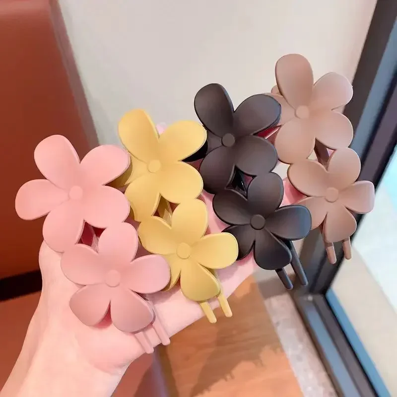 Fermaglio per capelli nero fermaglio per capelli con fiore a farfalla fermaglio per capelli grande a becco d'anatra Clip per ragazze accessori per fermagli per capelli da donna