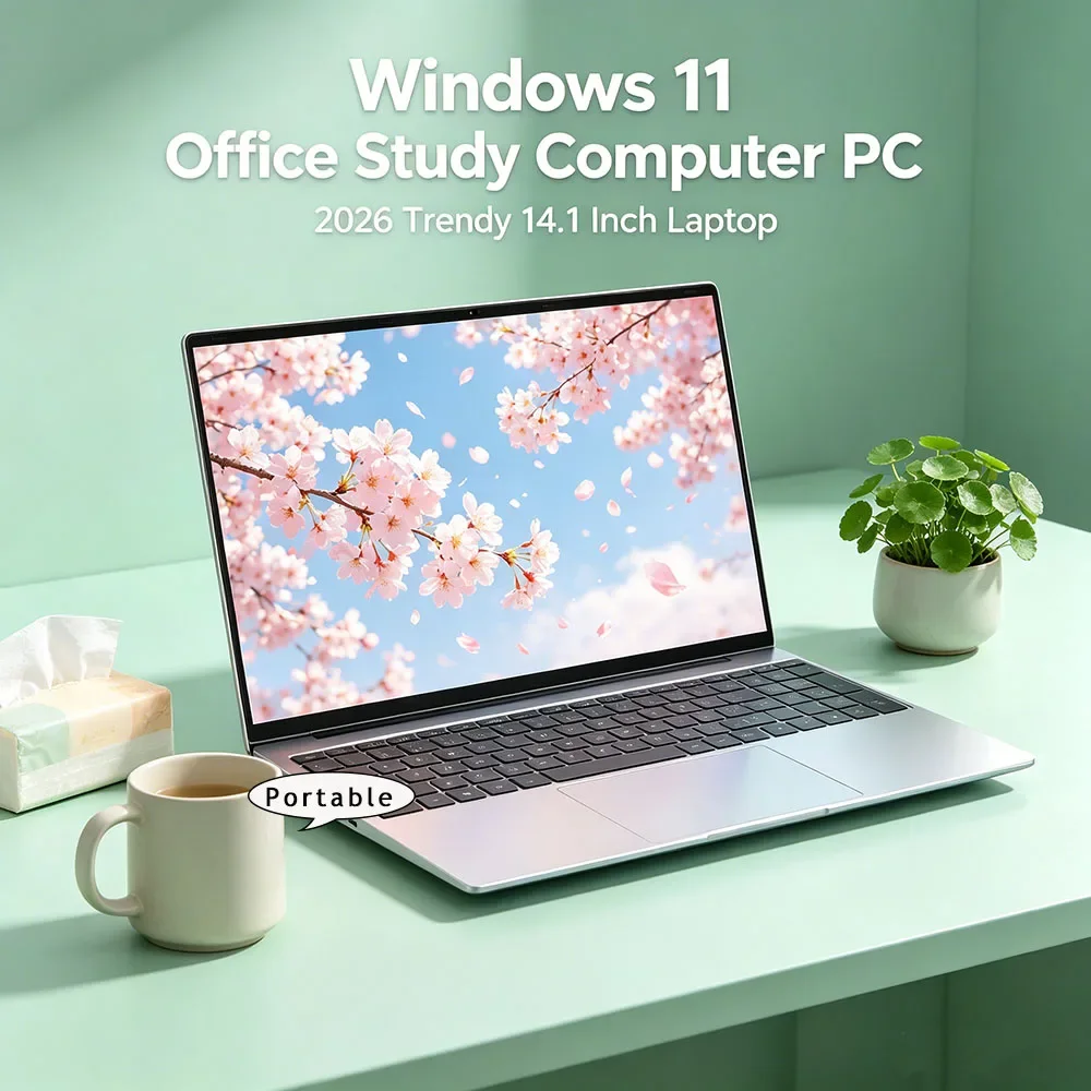 

Cost-effective Ultra Slim 14.1 Laptop Intel 4405U 16GB RAM 2TB SSD 1080P Display Windows 11 Pro Office Gaming Computer