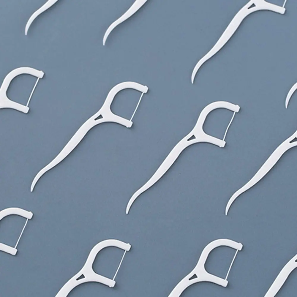 

50/100 Pcs/Bag Flat Dental Floss Ultra-fine Disposable Dental Floss Stick Double Head Tooth Cleaning Interdental Brush Travel
