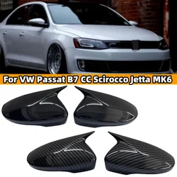 1Pair Car Side Wing Rearview Mirror Cover For VW JETTA MK6 Volkswagen Passat B7 Scirocco Beetle CC Eos Add-on Mirror Caps Tools