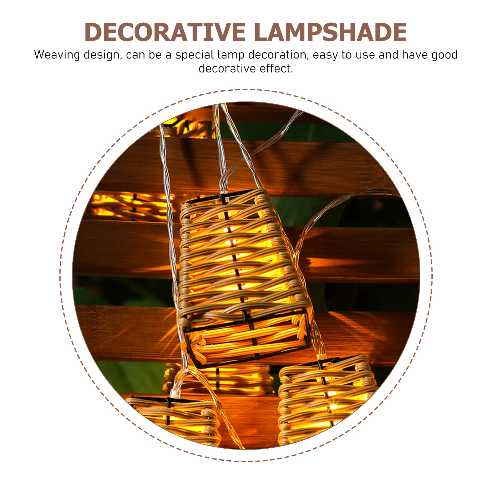 

Woven Rattan Lamp Shade Decorative Pendant Cover Rustic Style Replacement Lampshade Exquisite Woven Lampshade For Home