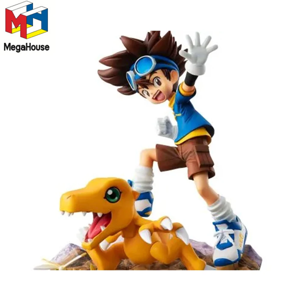 En Stock, Figura Coleccionable Original de MegaHouse, Tai Kamiya Agumon, PVC, 21 cm, Personaje de Anime, Juguete de Colección, Regalo de Escritorio Digimon